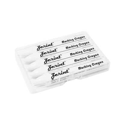 Industrial Wax Marking Crayons - White (5-Pack) for Tires, Metal, Wood, Glass & Plastic - 100mm Long-Lasting Crayons, High Visibility & Scratch Resistant(HT-921W) - color: White
