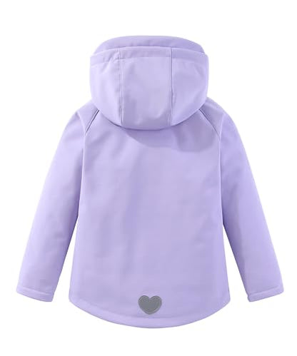 M2C Girls Hooded Fleece Lined Windproof Softshell Windbreaker Jacket - color: Lavender, size: 2T