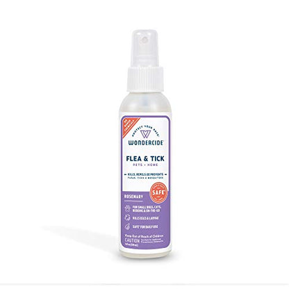 Wondercide - Flea, Tick & Mosquito Spray for Dogs, Cats, and Home - Flea and Tick Killer, Control, Prevention, Treatment - with Natural Essential Oils - Pet and Family Safe - Rosemary 4 oz - color: Rosemary, size: 4 OZ