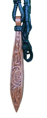 Pro Rider Horse Braided Leather Rawhide Romal Reins Silver Black Tack 6653