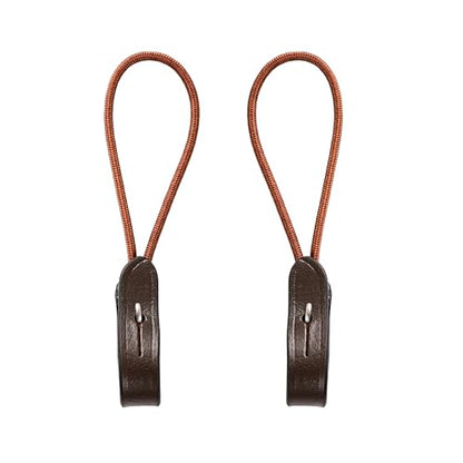 Exion Rope Pelham Bit Converters for English Horse Bridle – Premium Vegetable Tanned Leather Roundings – Single Rein Conversion for Eventing & Jumping – Stainless Steel Hardware – One Pair - color: Havana Brown
