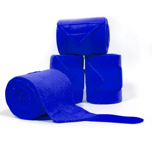 Horse Polo Leg Wraps Soft Fleece Wraps Equestrian Leg Bandage 4-Pack (Full(10ft), Royal Blue) - color: Royal Blue, size: Full(10ft)