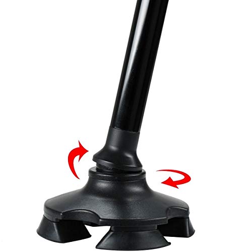 Shorter Cane, Wrist Strap, Walking, Seen On TV, 4 Rubber Feet, LED Light | Adjustable from 27-32 inches, Self Standing, Hurry Before They are Gone, Great, Foldable, Color is Black