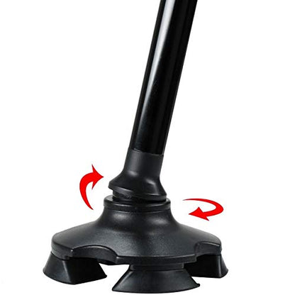Shorter Cane, Wrist Strap, Walking, Seen On TV, 4 Rubber Feet, LED Light | Adjustable from 27-32 inches, Self Standing, Hurry Before They are Gone, Great, Foldable, Color is Black