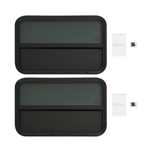 2 Pack RV Window Teardrop Style, 30" X 20" Universal RV Window Vertical Slide With 2 Trim Ring, Vertical Sliding Glass Window with Screen Window for Cargo, Horse Trailer(30"Wx20"H（2 pack）) - size: 30"Wx20"H（2 pack）