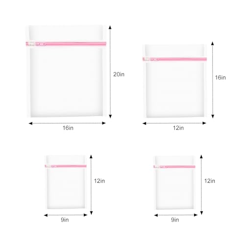 Upgraded Coarse Mesh Laundry Bag - Wash Delicate Lingerie, Garment & Shoe Storage, Travel Essentials - Durable & Breathable，4Pcs, MIAETFH - color: 4-Pack Coarse Web