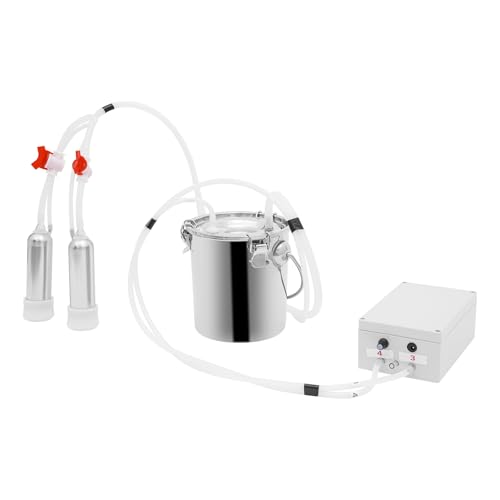 Cow Milking Machine, 2in1 Electric Automatic Cow Milker with Adjustable Vacuum Pump, 3L Milk Container, 2 Teat Cups, Goat Vacuum Pulsation Milker (3 L) - size: 3 L