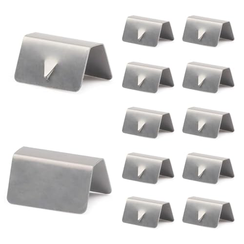 12 PCS Car Windshield Clips, Stainless Steel Window Wind Rain Deflector Channel, 0.78" x 0.59" x 0.41" Channel Rain Screen Clips, Compatible with HEKO G3 Sned (Silver)