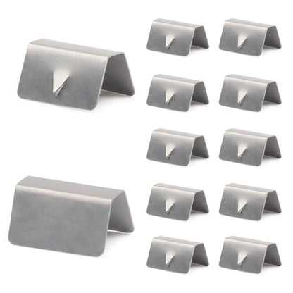12 PCS Car Windshield Clips, Stainless Steel Window Wind Rain Deflector Channel, 0.78" x 0.59" x 0.41" Channel Rain Screen Clips, Compatible with HEKO G3 Sned (Silver)