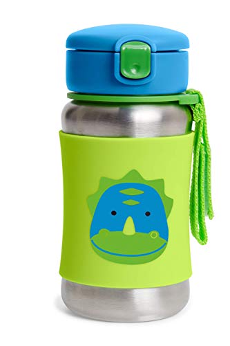 Skip Hop Toddler Sippy Cup - Zoo Stainless Steel Straw Bottle, Dino - color: Dino