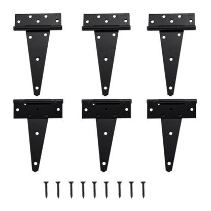 HOME MASTER HARDWARE 10" Heavy Duty Gate Hinges, 6 Pack T Strap Hinges - size: 10 in-6 Pack