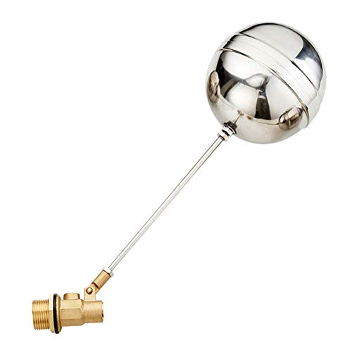 Joywayus 1" Thread Float Ball Valve and Brass Pipe Connector Floating Ball-cock Tank Ballcock Fittings Automatic Water Level Control Switch 2PCS - size: 1 inch (Pack of 2)