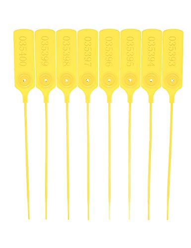 Pull-tite Plastc Security Seals Zip Ties Numbered,7.48",100pcs - color: Yellow, size: 100pcs