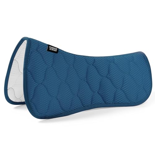 Harrison Howard Mesh Riding Half Pad for English Saddle Comfortable Cushioning Reduce Pressure on Horse’s Back - color: Teal