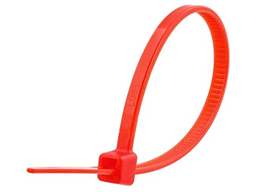 Secure 4 Inch Red 18 lb Miniature Nylon Cable Tie - 100 Pack - color: Red, size: 4 Inch