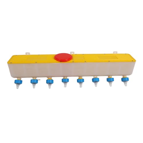 Silicone Lamb Drink Feeder, 8 Nipples Wall Mounted 10L Livestock Milk Feeding Bucket with One Way Valve and Feeding Port Lid, for Nursing Animal Lamb Piglet Puppy