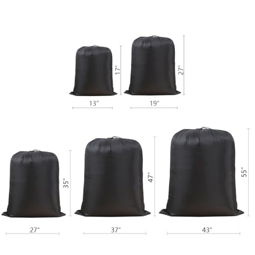Extra Large Laundry & Storage Bag (Black, 19"x27") | Lightweight, Dust & Moisture. Ideal for Blankets, Clothes, Pillows & Cushions for Moving, Dorms, Travel & Camping - size: 19"x27"