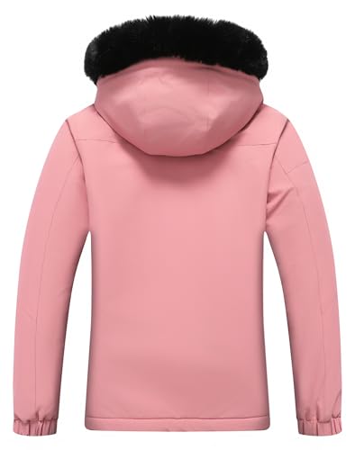MOERDENG Women's Warm Winter Coat Insulated Snowboarding Jacket - color: Pink, size: Small