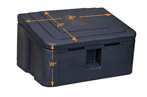 Buyers Products 9031105 Heavy Duty 35 Gallon Poly Storage Bin, Black | Weather-Resistant 35 Gallon Storage With Lockable Lid, Forklift Slots And Stackable, Corrosion-Free Construction And Gear - size: 36 Gallon Capacity