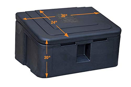 Buyers Products 9031105 Heavy Duty 35 Gallon Poly Storage Bin, Black | Weather-Resistant 35 Gallon Storage With Lockable Lid, Forklift Slots And Stackable, Corrosion-Free Construction And Gear - size: 36 Gallon Capacity