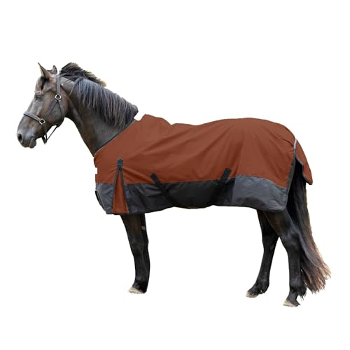 Resistance 1200 Denier Lightweight No Fill Water Resistant Breathable Horse Rain Sheet - color: Dark Brown, size: 72