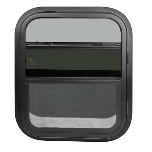 14"W x 16"H RV Windows for Cargo Trailer Camper,Tinted Vertical Sliding - size: 14"W x 16"H