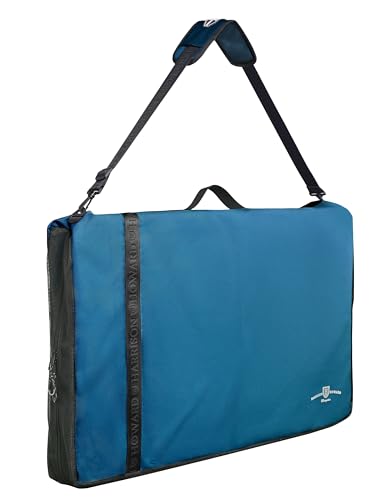 Harrison Howard Western Saddle Pad Carrier - Holds Multiple Pads With Vented Sides - English or Western Tack Bag - Blue - color: Blue