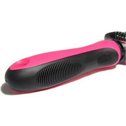 Maxpower Planet Pet Grooming Brush - Double Sided Undercoat Rake for Dogs & Cats, Extra Wide Brush to Reduce Shedding by 95% (Pink, S) - color: Pink, size: Small