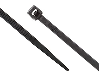 Secure 8 Inch UV Black 18 lb Miniature Nylon Cable Tie - 100 Pack - color: Black, size: 8 Inch