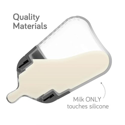 Nanobebe Flexy Silicone Baby Bottle, Anti-Colic, Natural Feel, Non-Collapsing Nipple, Non-Tip Stable Base, Easy to Clean 2-Pack, Grey, 9oz - color: Grey, style: 9 Ounce 2-Pack