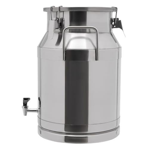 DYNAMI 8Gal Stainless Steel Milk Bucket With Faucet,Thickened Stainless Steel Milk Can with Sealing Lid,Large Liquid Container Storage,for Milk,Wine, Oil Storage Transport (30L/8gal,w/Faucet) - size: 8gal