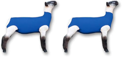 Show Pro Blue Spandex Lamb Tube for Show Sheep & Lamb - Show Livestock Supplies: Sheep Covers & Blankets - size: Medium (Pack of 2)