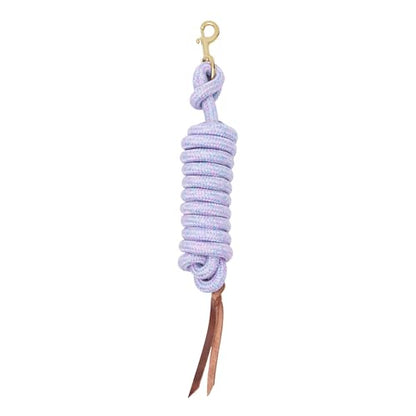 Weaver Equine 10' Horse Cowboy Lead Rope with Brass Snap | Cowboy Rope, Brass-Plated Snap, Comfortable Grip, Reliable Control and Daily Horse Handling - color: Light Purple/Light Blue/Light Green