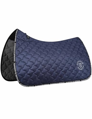 Harrison Howard Far Infrared Saddle Pad with Ceramic-Infused Heat Reflection Western Saddle Pad for Daily Riding Training - color: Navy