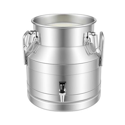DYNAMI 5.3Gal Stainless Steel Milk Bucket with Faucet,Thickened Stainless Steel Milk Can with Sealing Lid,Large Liquid Container Storage,for Milk,Wine, Oil Storage Transport (20L/5.3Gal,w/Faucet) - size: 20L/5.3Gal