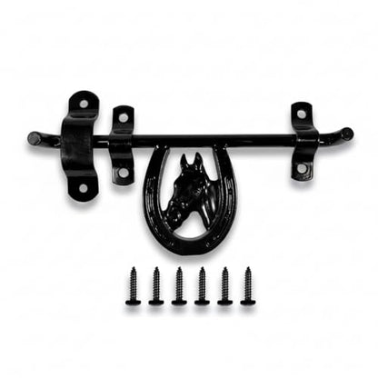 Dutch Ranch Heavy Duty Steel Barn Stall Door Latch, Black | Fits Left or Right Doors, Decorative Horse Stall Hardware, Made in USA