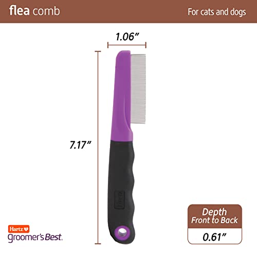 Hartz Groomer's Best Flea Comb for Dogs and Cats, Fine-Toothed Gentle Pet Comb for Detangling or Dematting Face & Paws (Pack of 1) - size: 1 Count (Pack of 1)