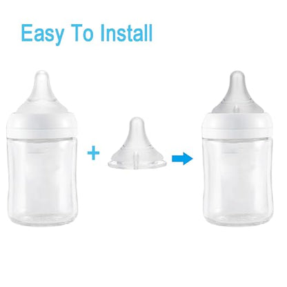 Silicone Nipple Compatible with Pigeon Bottle，Size S，Slow Flow，Fit for 1m+，6Pack