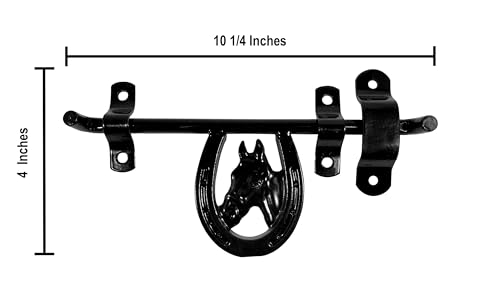 Dutch Ranch Heavy Duty Steel Barn Stall Door Latch, Black | Fits Left or Right Doors, Decorative Horse Stall Hardware, Made in USA