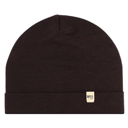 100% Merino Wool Cuff Beanie - Mens & Womens Warm Winter Hat - Watch Cap - Toque - Novelty Beanie - One Size Fits Most - color: Dark Brown
