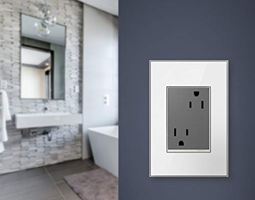 Legrand adorne 15A Tamper-Resistant Outlet With Matching Wall Plate (Magnesium Finish), ARTR153M4WP - color: Magnesium, size: 1-Pack With Wall Plate