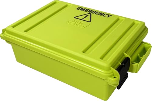 MTM Emergency Box Storage Case for Emergency Kits, First Aid, Survival Gear, Tools & Home Supplies, Emergency Essentials, Water Resistant O-Ring, Lockable & Durable, Made in USA - style: EB3