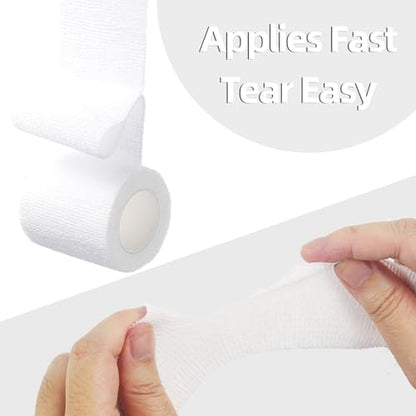 IndigoCase 3 Pack Self Adhesive Bandage Wrap 4 Inch x 5 yd Elastic Tape - color: White, size: 4 Inch - 3 Pack