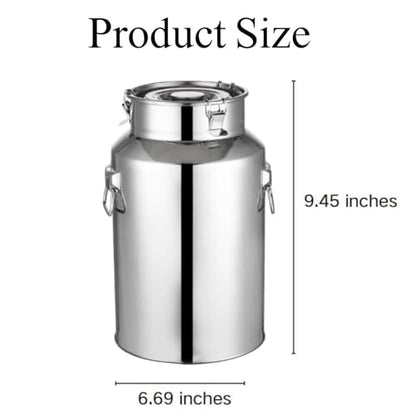Milk Can 5L/1.32Gal Stainless Steel Seamless Milk Jug Milk Pail Milk Bucket with Handle Protable Liquid Container for Home, Farm, Transport