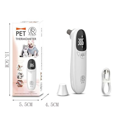Pet Thermometer for Dogs, Cats, and Livestock, Fast Digital Veterinary Thermometer with Long Probe, Comfortable Flexible Tip, Waterproof Design (White)