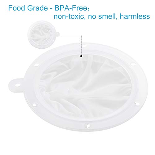 Toncoo 5.5-Inch Premium Food Filter Strainer, 200 Mesh Food Grade Filter Mesh, Tritan BPA Free Strainer Compatible with 5 Inch Kitchen Funnels, Ideal for Filtering Coffee, Juice, Oils, Wine, Soy Milk