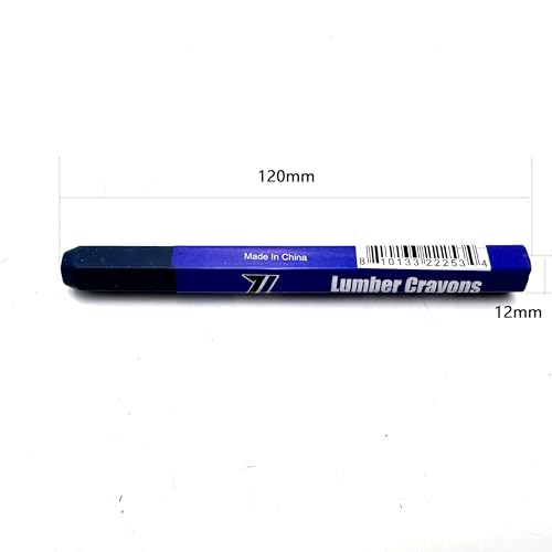 Zeluga 4.7in. x 0.47in. Hex Shape Industrial Lumber Marking Crayons for Clear and Permanent Markings, Blue 12 Pack - color: Blue, size: 1 Count (Pack of 12)