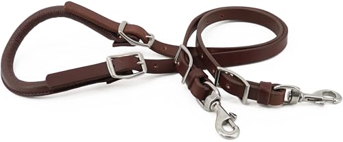 Jeereal Leather Horse Saddle Crupper, Adjustable Western Working Tack Double Tail Strap, Tail to Buckle 28" in Full Horse Size