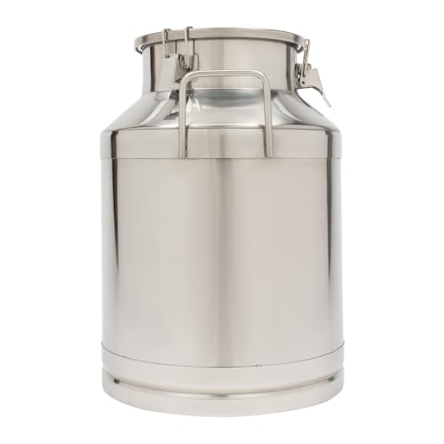 50L/13.21Gal Stainless Steel Milk Can, Milk Transport Can, Jug Wine Pail Bucket Bottle, Liquid Container Storage Barrel with Strong Silicone Sealed Lid, Stainless Steel Sealed Tank - size: 1690.9 Ounces