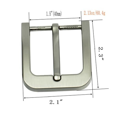 1.5"(38mm-40mm) Belt Buckle Men Replacement Buckle Heavy Duty - color: Gray Brushed